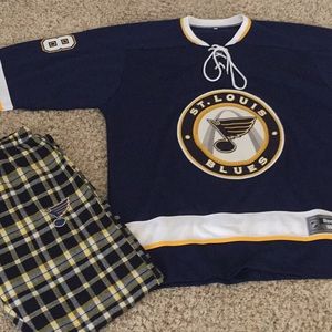 St.louis blues jersey and sleep pants